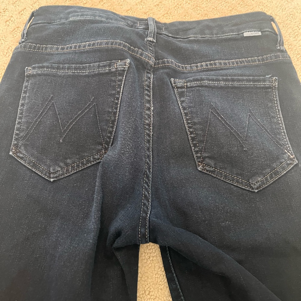Mother high waisted ankle fray